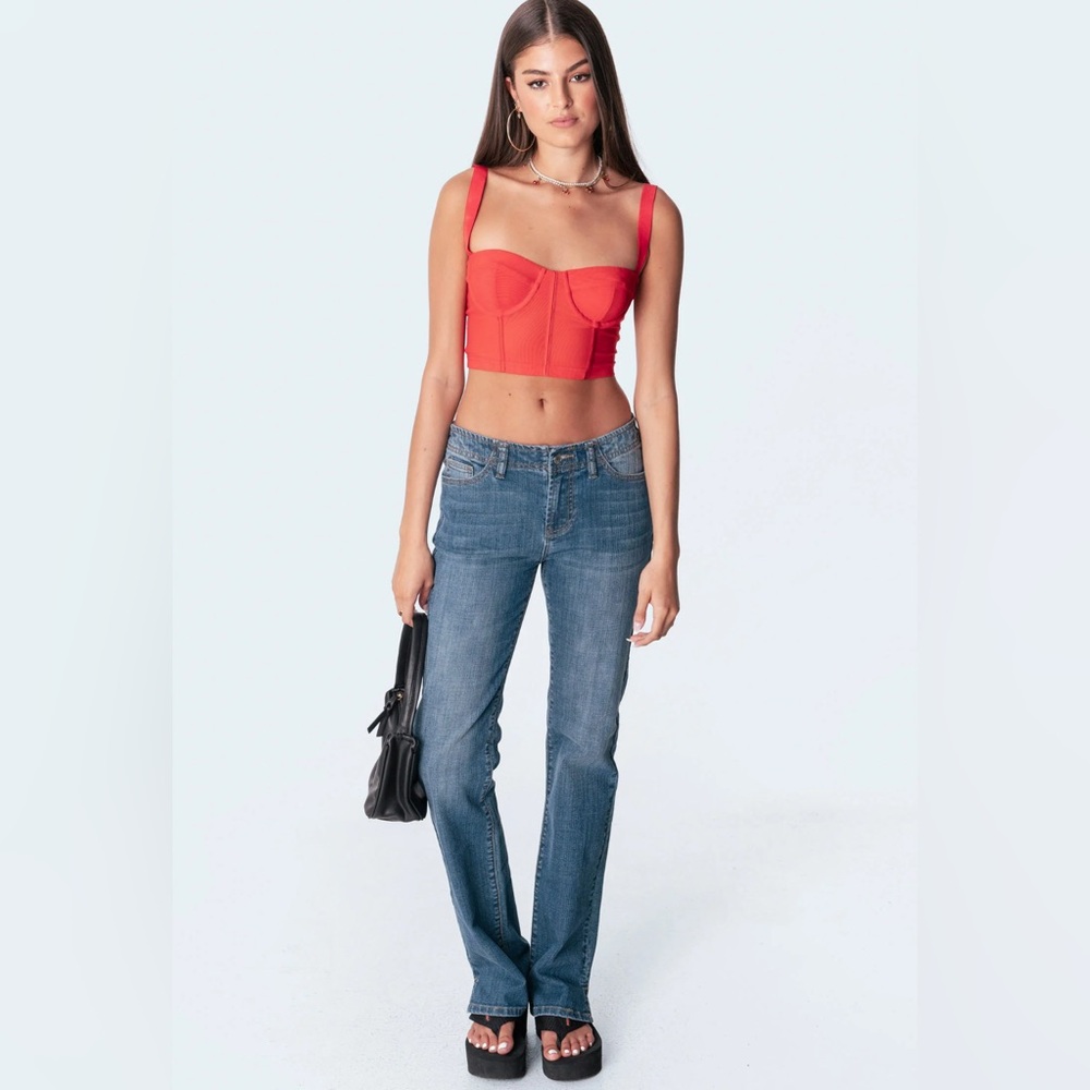 Blue Straight Leg Jeans with Classic Silhouette